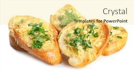  Presentation with white cheese - Beautiful slide set featuring tasty-bread-slices-with-grated backdrop and a blonde colored foreground