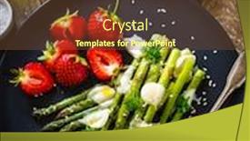  Presentation with green plate - Beautiful slide set featuring tasty-breakfast-green-asparagus backdrop and a tawny brown colored foreground