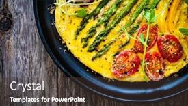  Presentation with green plate - Presentation with tasty-breakfast-omelette-with-green background and a tawny brown colored foreground