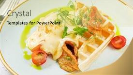  Presentation with waffles - PPT layouts with tasty-breakfast-with-belgian-waffles background and a yellow colored foreground