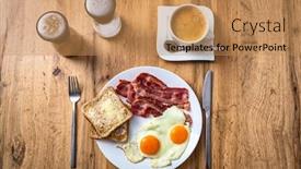  Presentation with bacon - Slides with tasty-breakfast-with-two-eggs background and a coral colored foreground