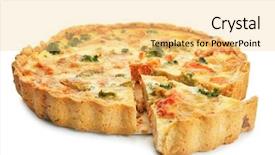  Presentation with background - Cool new slide set with tasty broccoli quiche on white backdrop and a blonde colored foreground