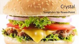  Presentation with history earth globe isolated white - Slide deck featuring tasty burger - cheeseburger isolated on a white background and a yellow colored foreground