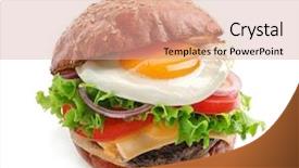  Presentation with burger - Beautiful PPT theme featuring tasty burger with fried egg backdrop and a lemonade colored foreground