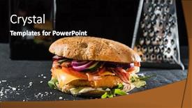  Presentation with burger - Amazing PPT layouts having tasty-burger backdrop and a black colored foreground