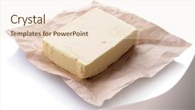  Presentation with butter - Audience pleasing presentation theme consisting of pack margarine - tasty butter isolated on white backdrop and a lemonade colored foreground