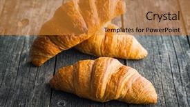  Presentation with croissant - Beautiful slides featuring tasty buttery croissants on old backdrop and a gold colored foreground