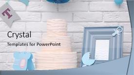  Presentation with baby shower - Cool new presentation design with tasty cake and thank you backdrop and a light gray colored foreground