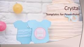  Presentation with baby shower - Presentation theme enhanced with tasty cake for baby shower background and a lemonade colored foreground