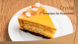  Presentation with white plate - Slide deck featuring tasty-cake-on-the-white background and a coral colored foreground
