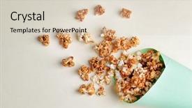  Presentation with popcorn - Colorful slide deck enhanced with tasty caramel popcorn on light backdrop and a lemonade colored foreground