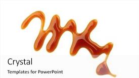  Presentation with sauce - Audience pleasing presentation design consisting of tasty caramel sauce on white backdrop and a white colored foreground