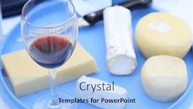  Presentation with red wine cheese - Slide deck featuring tasty-cheese-and-red-wine background and a light blue colored foreground