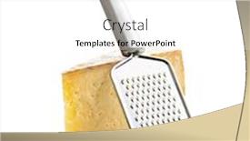  Presentation with white cheese - Slide deck enhanced with tasty cheese block and cheese grater isolated on white background background and a white colored foreground