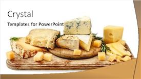  Presentation with white cheese - Slide deck featuring tasty-cheese-plate-decorated background and a white colored foreground