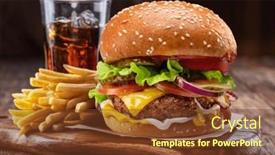  Presentation with hamburger - PPT layouts consisting of tasty-cheeseburger-or-hamburger-glass background and a  colored foreground