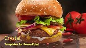  Presentation with hamburger - Presentation theme having tasty-cheeseburger-or-hamburger background and a  colored foreground