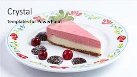  Presentation with cheesecake - Colorful slide set enhanced with tasty cheesecake with berries backdrop and a sky blue colored foreground