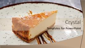  Presentation with cheesecake - Amazing slide deck having tasty-cheesecake-with-chocolate-sauce backdrop and a coral colored foreground