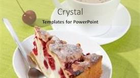  Presentation with cherry - Beautiful theme featuring tasty cherry cake backdrop and a blonde colored foreground