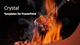  Presentation with grill - PPT layouts featuring tasty-chicken-legs-and-wings background and a wine colored foreground