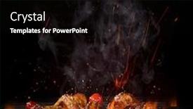  Presentation with chicken - Audience pleasing PPT layouts consisting of tasty-chicken-legs-and-wings backdrop and a black colored foreground