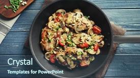  Presentation with sports table tennis two ping - Slide deck consisting of tasty chicken marsala on pan background and a  colored foreground