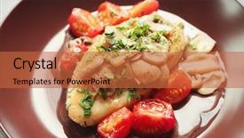  Presentation with feed chicken - Audience pleasing PPT theme consisting of tasty chicken marsala with mushrooms backdrop and a  colored foreground