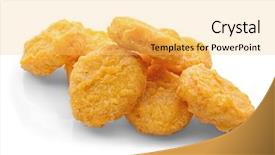  Presentation with nuggets - Amazing PPT theme having tasty chicken nuggets isolated backdrop and a yellow colored foreground