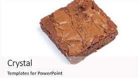  Presentation with brown and white - Slide deck having food brownies - tasty chocolate brownie pie isolated background and a white colored foreground
