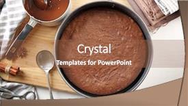  Presentation with baking cake - PPT theme enhanced with tasty chocolate cake in baking background and a red colored foreground