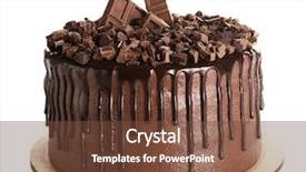  Presentation with white chocolate - PPT theme having tasty chocolate cake isolated background and a tawny brown colored foreground