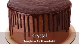  Presentation with white chocolate - Amazing presentation theme having tasty chocolate cake isolated backdrop and a tawny brown colored foreground