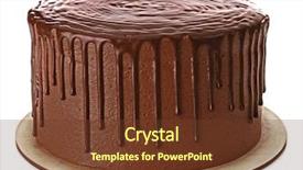  Presentation with white chocolate - Theme with tasty chocolate cake isolated background and a tawny brown colored foreground