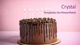  Presentation with pink simple - Theme enhanced with tasty chocolate cake on pink background and a lemonade colored foreground