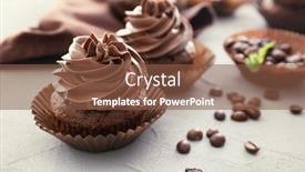  Presentation with cupcake - Slides featuring tasty-chocolate-cupcake-on-textured background and a tawny brown colored foreground