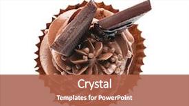  Presentation with cupcake - PPT layouts with tasty chocolate cupcake on white background and a red colored foreground
