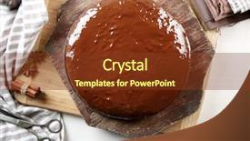  Presentation with cake brownies - Slides enhanced with tasty chocolate frosting cake background and a tawny brown colored foreground