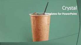  Presentation with milkshake - PPT layouts consisting of tasty chocolate milkshake in plastic background and a seafoam green colored foreground