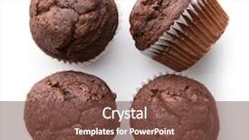 Presentation with chocolate chip - Beautiful theme featuring tasty chocolate muffins isolated backdrop and a tawny brown colored foreground