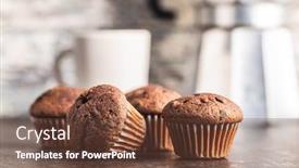  Presentation with muffins - Slide deck with tasty-chocolate-muffins-sweet-cupcakes background and a tawny brown colored foreground