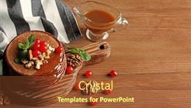  Presentation with chocolate nuts - Audience pleasing PPT layouts consisting of tasty-chocolate-pancakes-with-viburnum backdrop and a red colored foreground