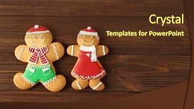  Presentation with cookies christmas - PPT theme having tasty christmas cookies on wooden background background and a tawny brown colored foreground