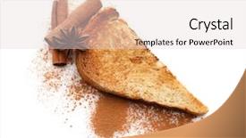  Presentation with cinnamon - Beautiful theme featuring tasty cinnamon toast on white backdrop and a lemonade colored foreground