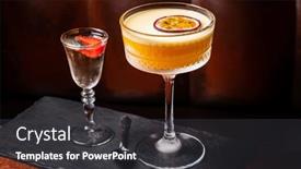  Presentation with cocktail bar - PPT theme with tasty-cocktail-in-the-bar background and a dark gray colored foreground