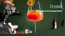  Presentation with cocktail bar - Presentation theme enhanced with tasty-cocktail-in-the-bar background and a tawny brown colored foreground