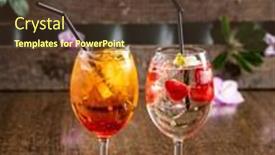  Presentation with cocktail - Slide deck enhanced with tasty-cocktail-on-the-wooden background and a tawny brown colored foreground