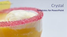  Presentation with ice cream - Slide deck having tasty-cocktail-with-ice-cream background and a sky blue colored foreground