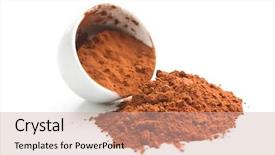  Presentation with powder metallurgy - Slide deck enhanced with tasty cocoa powder in bowl background and a soft green colored foreground