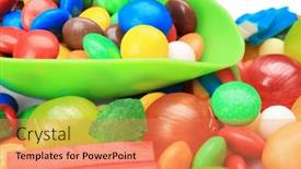  Presentation with colorful - Slides consisting of tasty-colorful-candies-with-scoop background and a  colored foreground